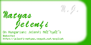 matyas jelenfi business card